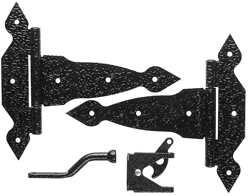 8 In. L Black Steel Gate Hardware Kit 1 Pk
