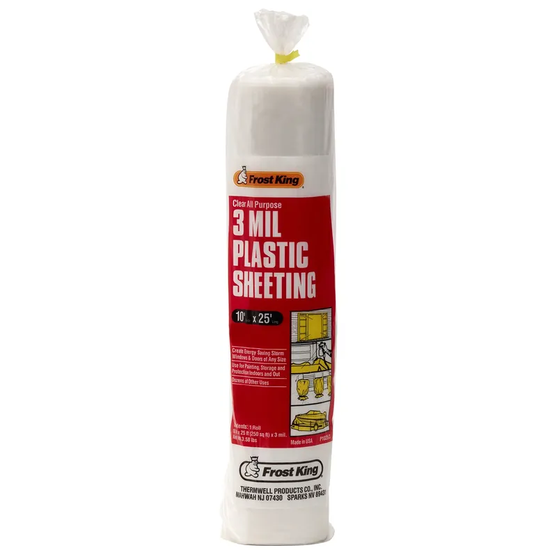 P1025/3 Clear Polyethylene Sheeting, 10 Ft W X 25 Ft L, 3 Mil Thickness