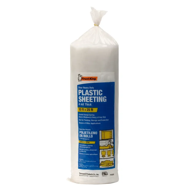 Plastic Sheeting 4 Mil X 10 W X 25 Ft. L Plastic Clear