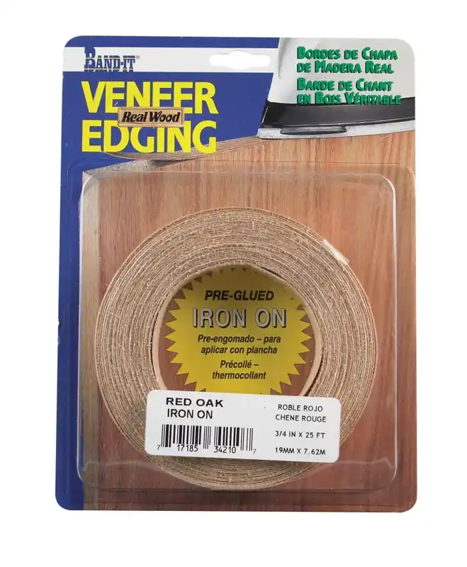 0.75 In. W X 25 Ft. L Prefinished Red Oak Wood Veneer Edge Banding