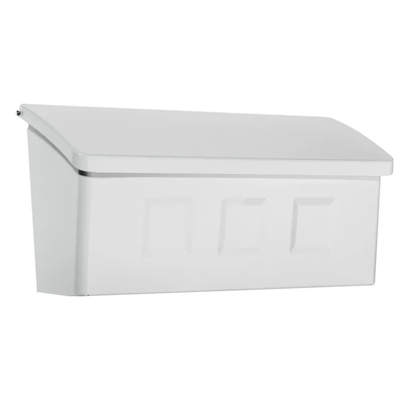 Wayland Contemporary Galvanized Steel Wall Mount White Mailbox 14.65 X 7.1 X 4.14