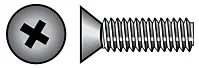 M6-1.00x12 Zinc Flat Head Phillips Machine Screw - 6mm X 12mm