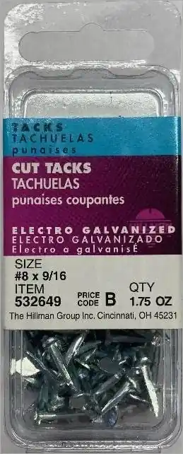 And Zinc Coated Tack Nails 8 X 9/16 Inch - 6 Count