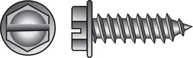No. 10 Ga. X 3 In. L Slotted Hex Washer Head Sheet Metal Screws 100 Pk