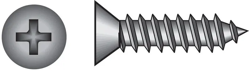 No. 14 Ga. X 3 In. L Phillips Flat Head Sheet Metal Screws 100 Pk