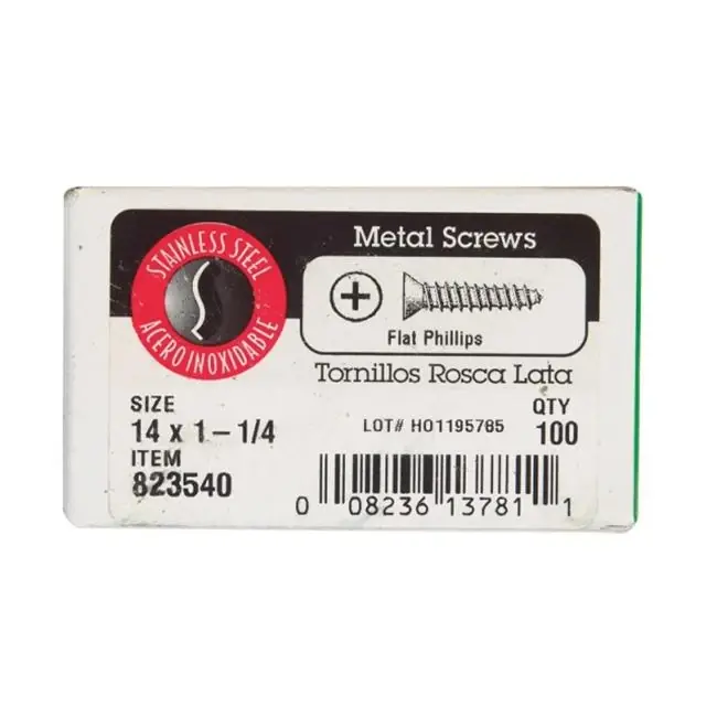 No. 14 Ga. X 1-1/4 In. L Phillips Flat Head Sheet Metal Screws 100 Pk