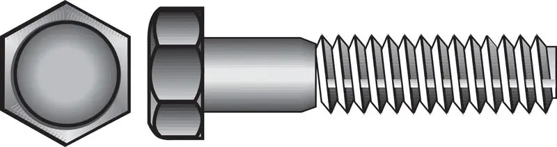 1/4-20 In. D X 5 In. L Stainless Steel Hex Head Cap Screw 25 Pk