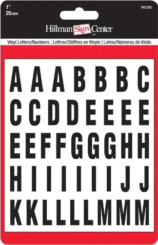 1 In. Black & White Letters & Numbers Kit - Model 842286