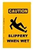 Caution Slippery When Wet Corrugated Floor Sign - 12" X 20" - Durable Safety Sign