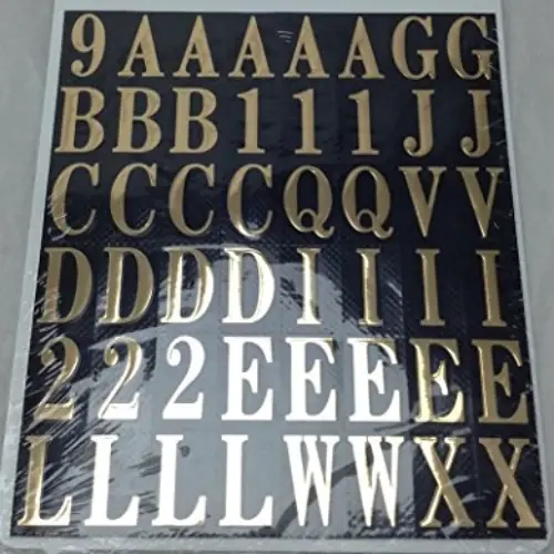 1 In. Black & Gold Letters And Numbers Kit - Model 842266