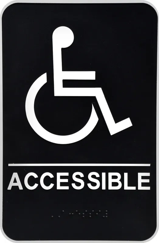 844151 6 X 9 In. Black & White Ada Compliant Self Adhesive Sign - 5 Pieces