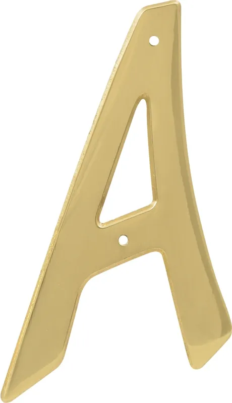 4 Inch Brass Nail-on Traditional House Letter A - Model 847052