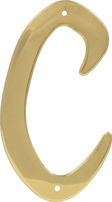 847054 4 In. Brass Nail-on Traditional House Letter C