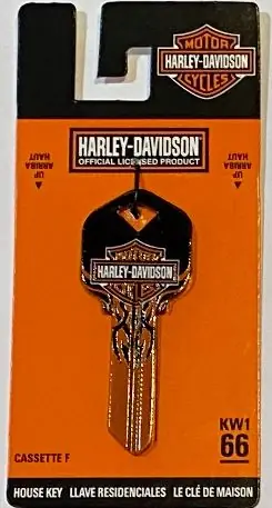 Kw1 Harley Flame Key - Orange Tribal Design - Model 66