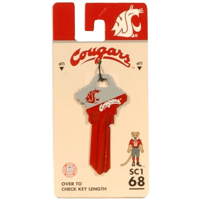 Fanatix 68 Washington State Cougars Brass House Key Blank - Model 89953