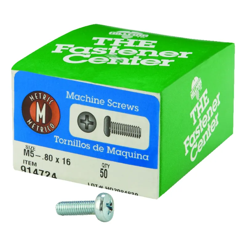 M5-0.8 Ga. X 16 Mm L Phillips Pan Head Zinc-plated Steel Metric Machine Screws 1 Pk