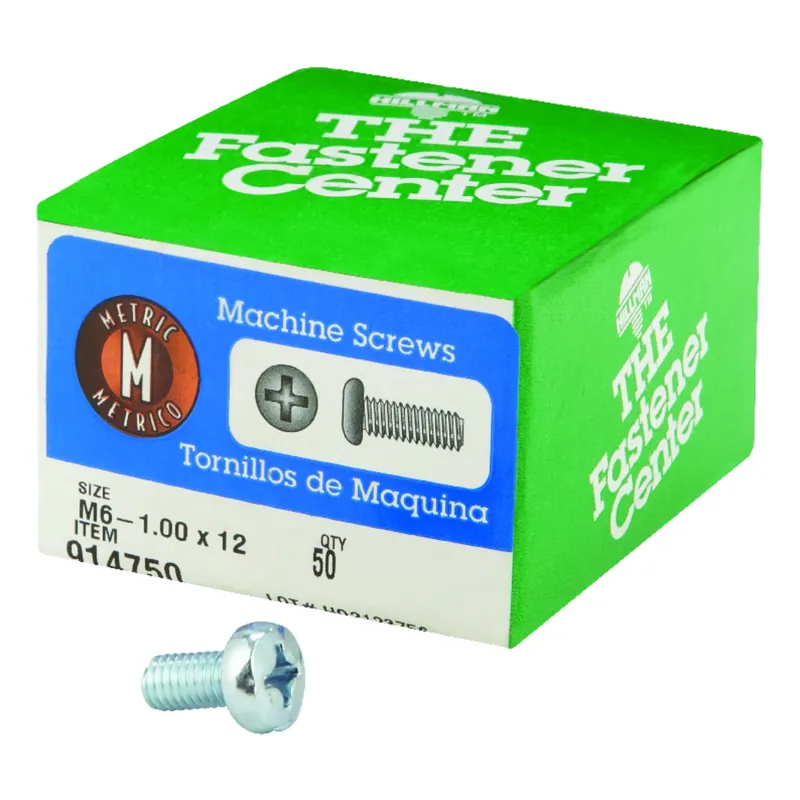 M6-1 X 12 Mm2 L Phillips Pan Head Zinc-plated Steel Metric Machine Screws 50 Pk