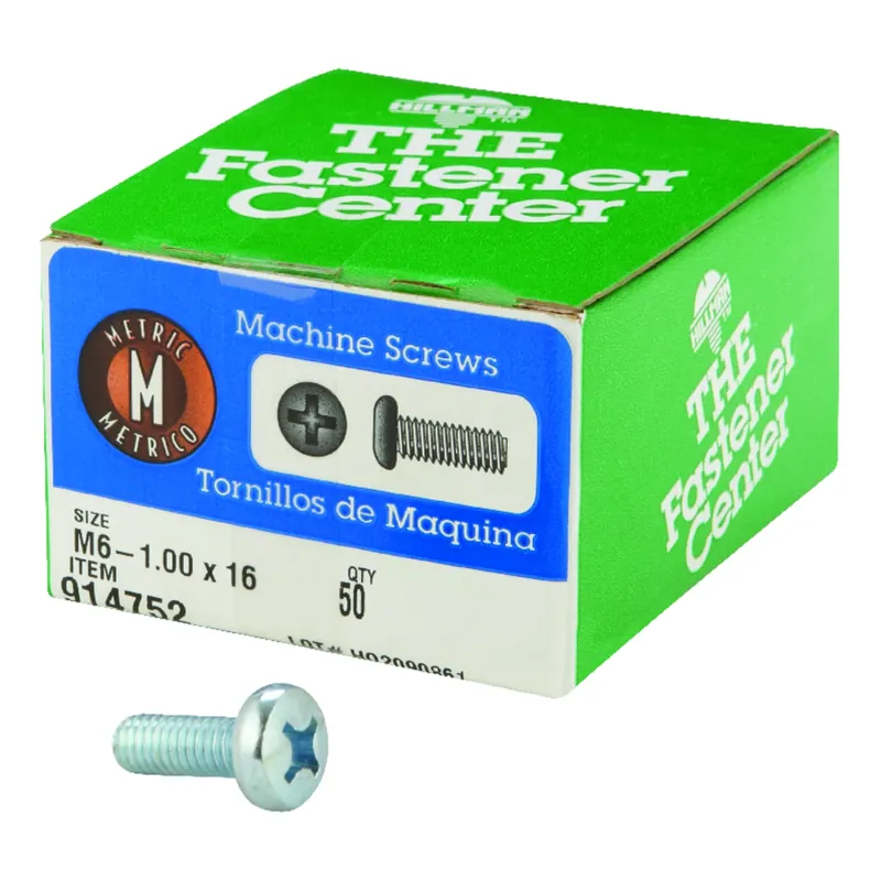 M6-1 Ga. X 16 Mm L Phillips Pan Head Zinc-plated Steel Metric Machine Screws 1 Pk
