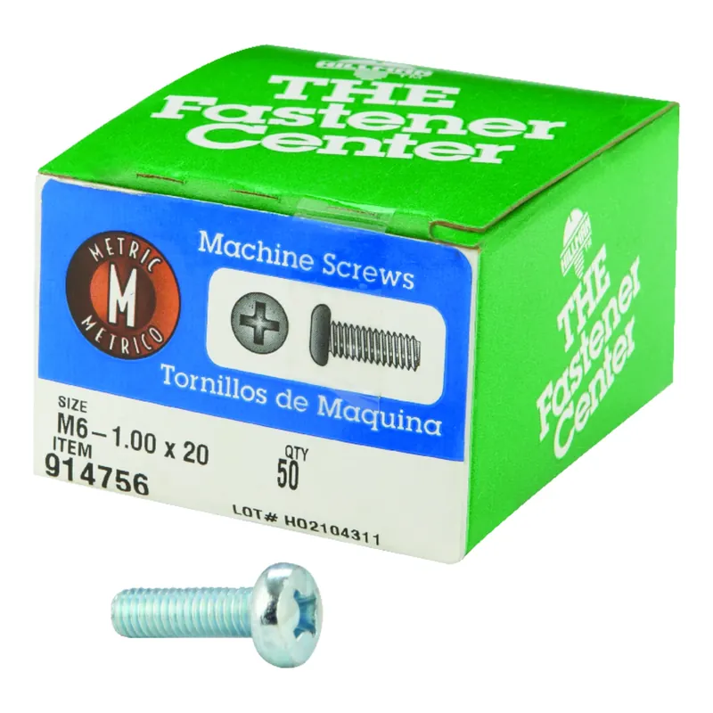 M6-1 Ga. X 20 Mm L Phillips Pan Head Zinc-plated Steel Metric Machine Screws 1 Pk