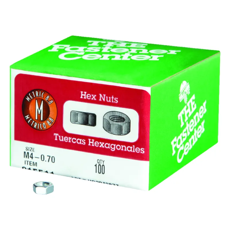 M4-0.70 Mm Zinc-plated Steel Metric Hex Nut 100 Pk