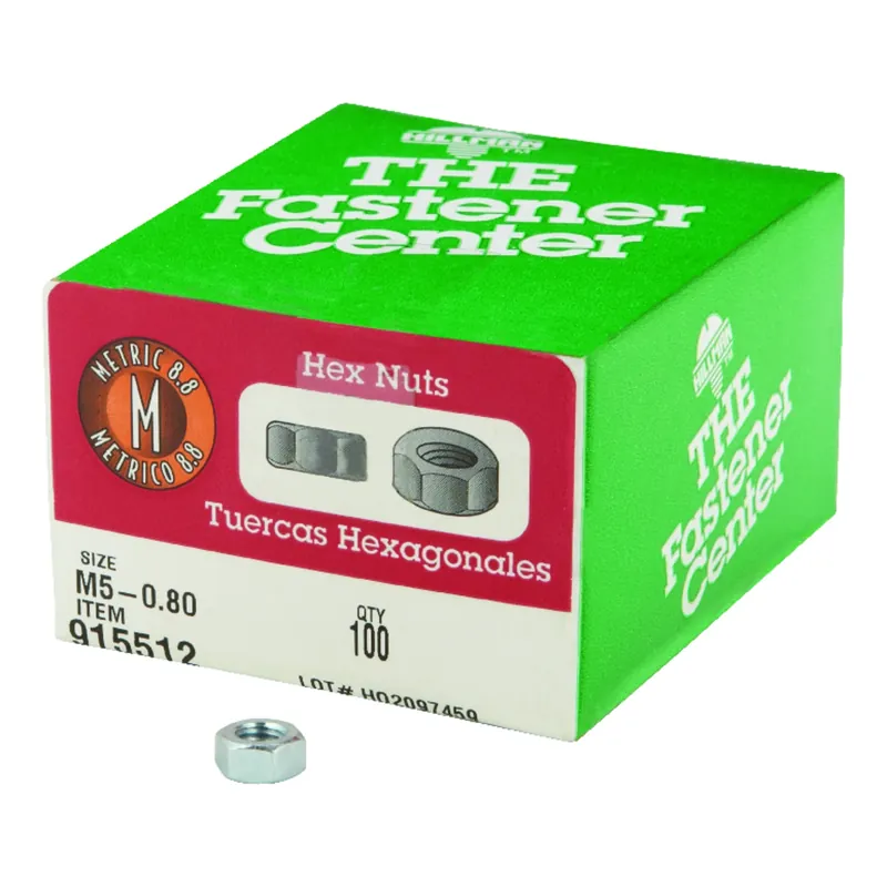 M5-0.80 Mm Zinc-plated Steel Metric Hex Nut 100 Pk