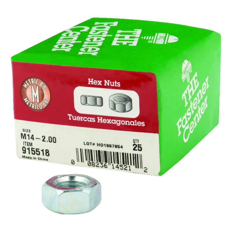M14-2.00 Mm Zinc-plated Steel Metric Hex Nut 1 Pk