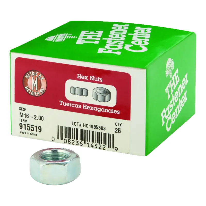 M16-2.00 Mm Zinc-plated Steel Metric Hex Nut 1 Pk