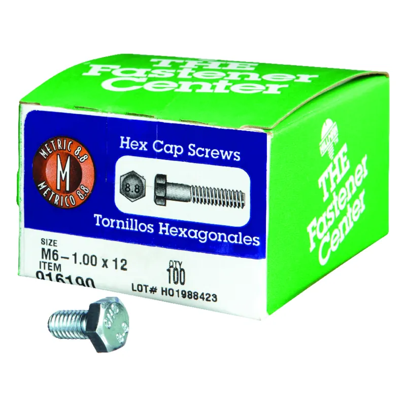 M6-1.00 Mm D X 12 Mm L Heat Treated Steel Hex Head Cap Screw 100 Pk