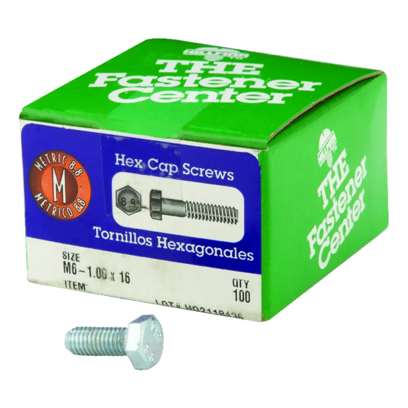M6-1.00 Mm2 D X 16 Mm2 L Heat Treated Steel Hex Head Cap Screw 100 Pk