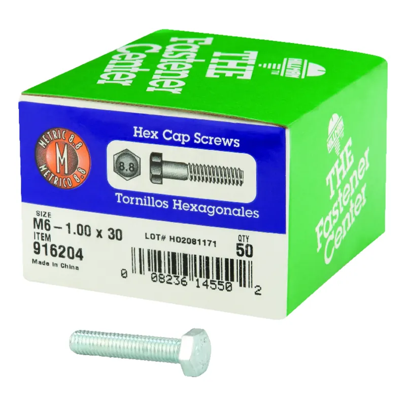 M6-1.00 Mm D X 30 Mm L Heat Treated Steel Hex Head Cap Screw 1 Pk