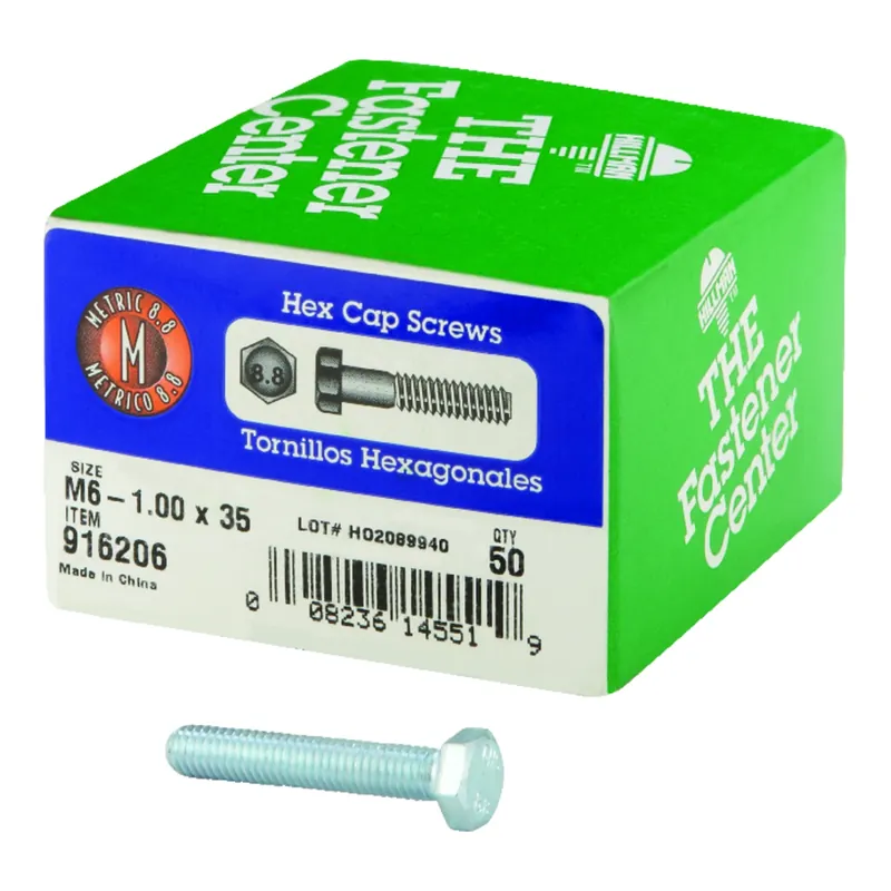 M6-1.00 Mm D X 35 Mm L Heat Treated Steel Hex Head Cap Screw 50 Pk
