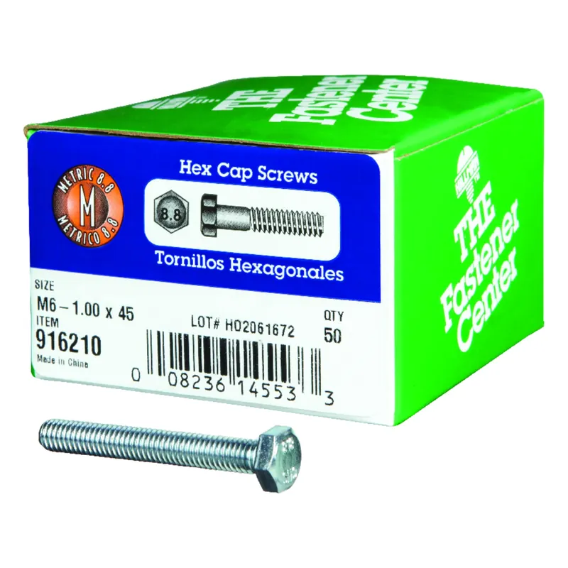 M6-1.00 Mm D X 45 Mm L Heat Treated Steel Hex Head Cap Screw 50 Pk
