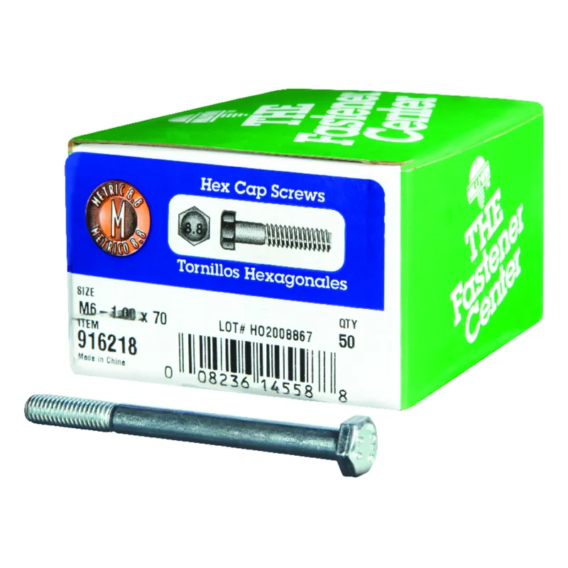 M6-1.00 Mm D X 70 Mm L Heat Treated Steel Hex Head Cap Screw 1 Pk