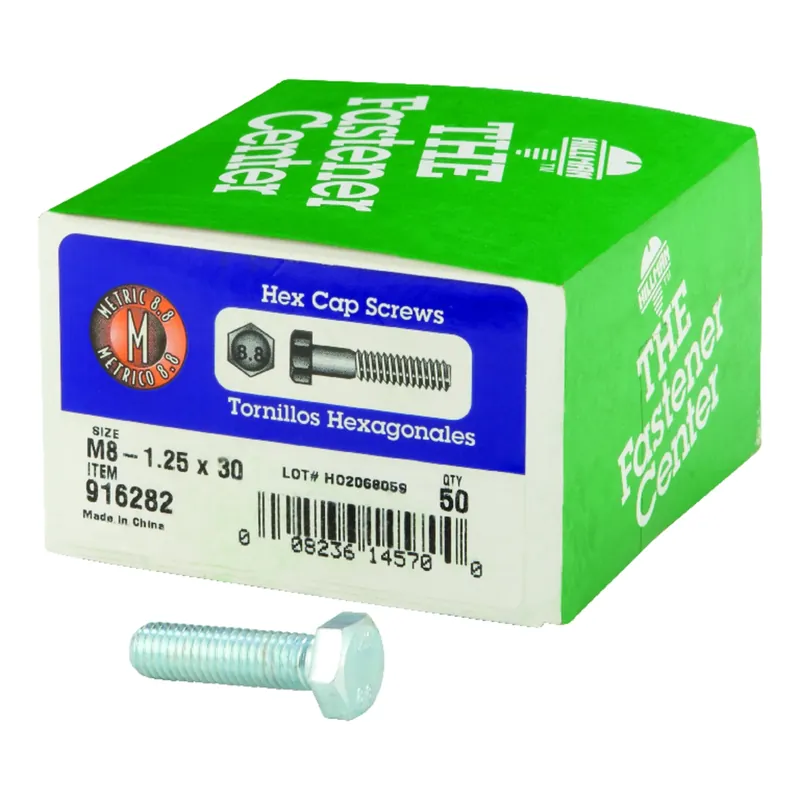 M8-1.25 Mm2 D X 30 Mm2 L Heat Treated Steel Hex Head Cap Screw 50 Pk