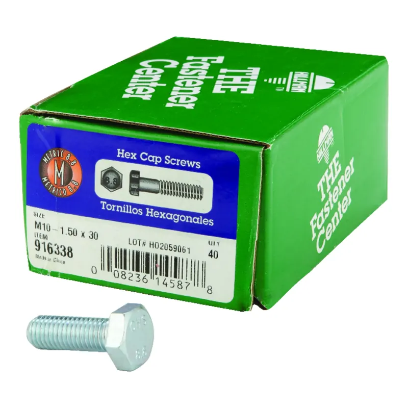 M10-1.50 Mm D X 30 Mm L Heat Treated Steel Hex Head Cap Screw 40 Pk