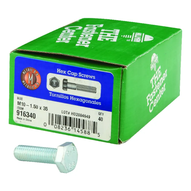 M10-1.50 Mm D X 35 Mm L Heat Treated Steel Hex Head Cap Screw 40 Pk