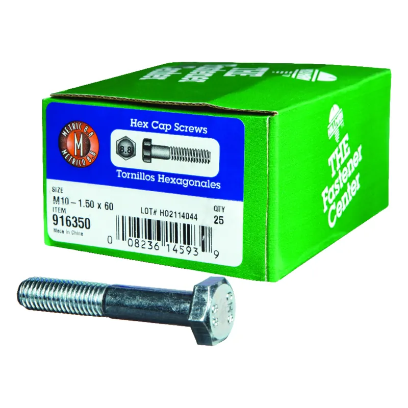 M10-1.50 Mm D X 60 Mm L Heat Treated Zinc Steel Hex Head Cap Screw 1 Pk