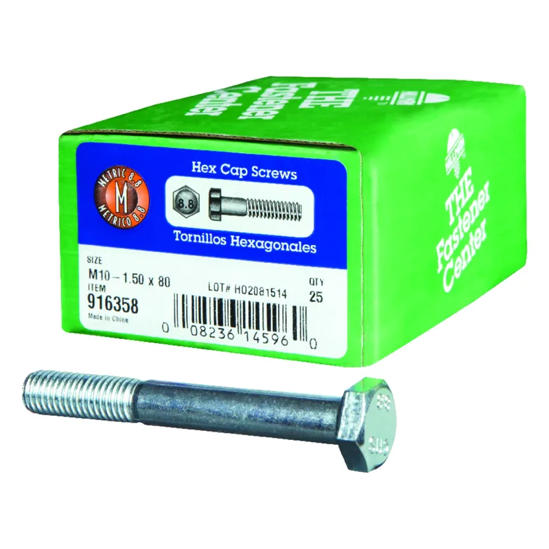 M10-1.50 Mm D X 80 Mm L Heat Treated Zinc Steel Hex Head Cap Screw 1 Pk
