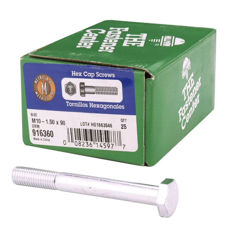 M10-1.50 Mm D X 90 Mm L Heat Treated Zinc Steel Hex Head Cap Screw 1 Pk