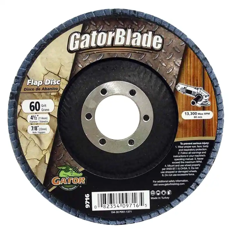 4-1/2 In. D X 7/8 In. Zirconia Aluminum Oxide Flap Disc 60 Grit 1 Pk