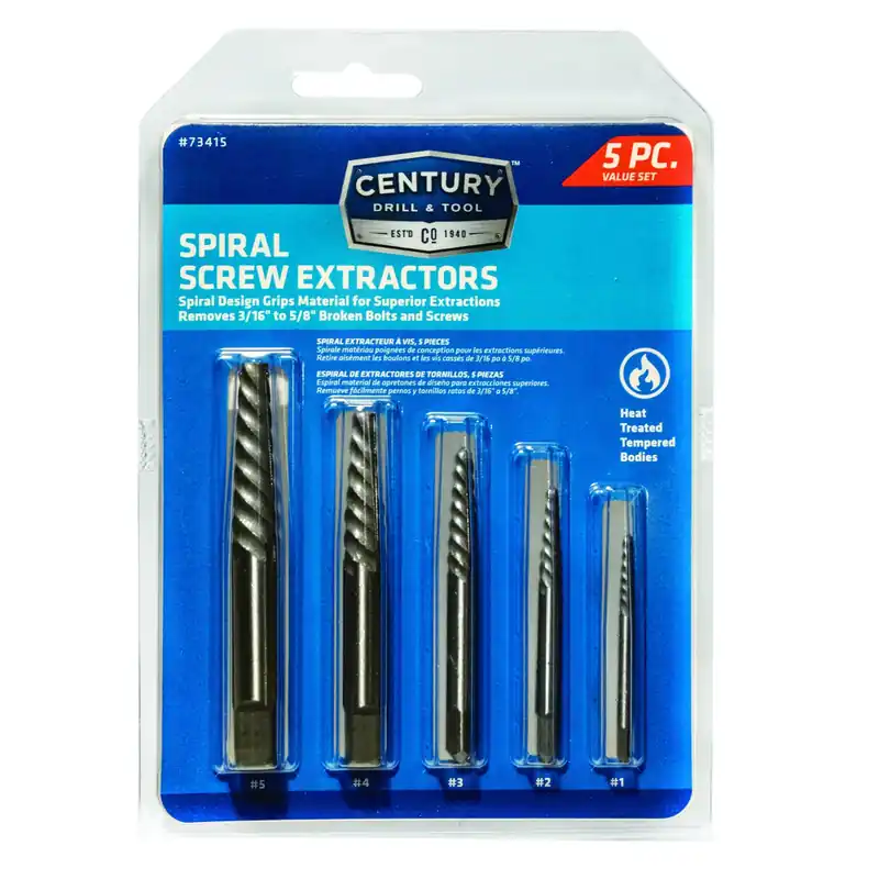 Irwin Hanson 19/64 In. Carbon Steel Spiral Screw Extractor Set 7 In. 5 Pc