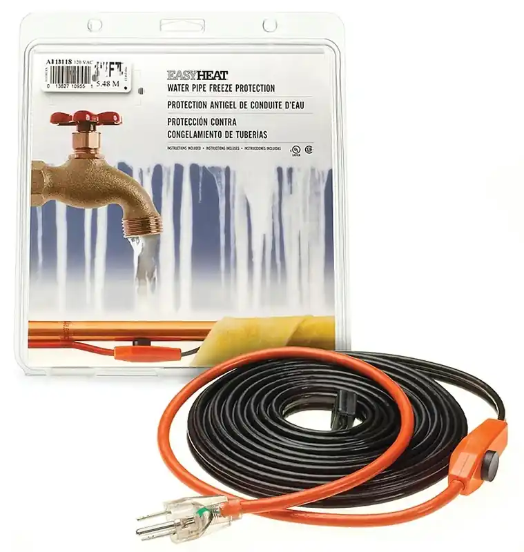Automatic Water Pipe Heating Cable, Freeze Protection, 15 Ft