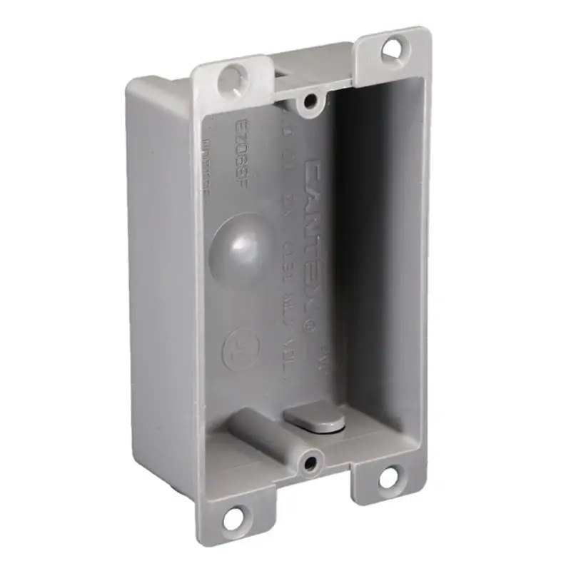 Ez Box 8 Cu In Rectangle Pvc 1 Gang Old Work Electrical Outlet Box Gray