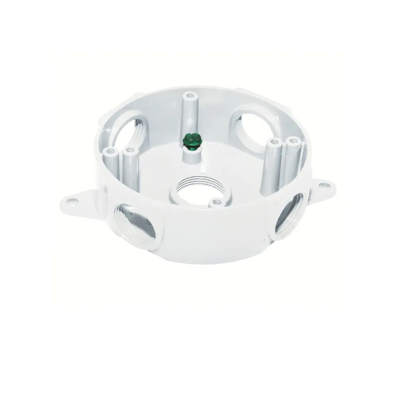 16 Cu In Round Metallic Weatherproof Box White - Model 143854wh