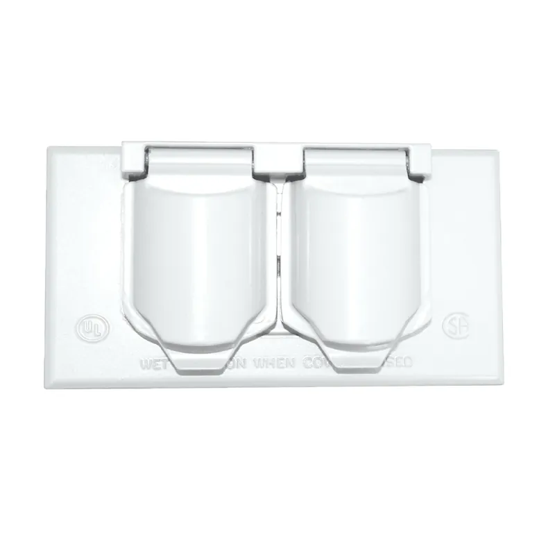 Rectangle Metal 1 Gang Weatherproof Receptacle Box Cover