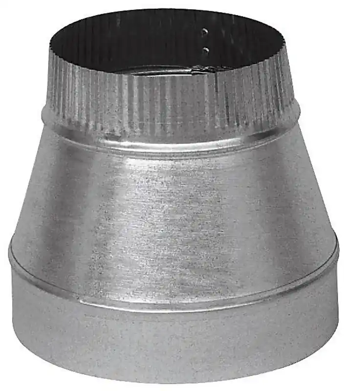 Hvac Duct Pipe Galvanized Taper Reducer, 6 X 4 In., 24-gauge