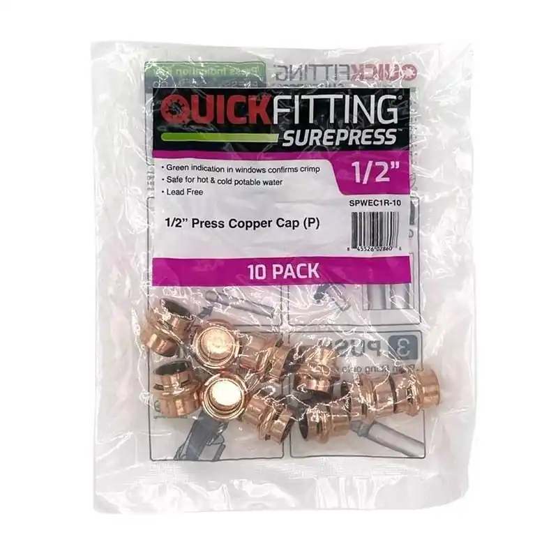 1/2" Press‑fit Copper Cap – Underground Rated