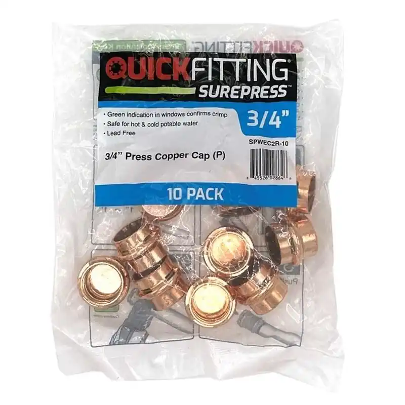 3/4" Press‑fit Copper Pipe Cap – Underground Rated