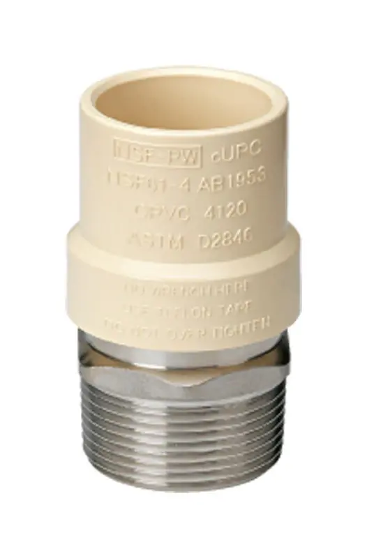 Cpvc Pipe Transition Adapter, 1/2 In. Mip