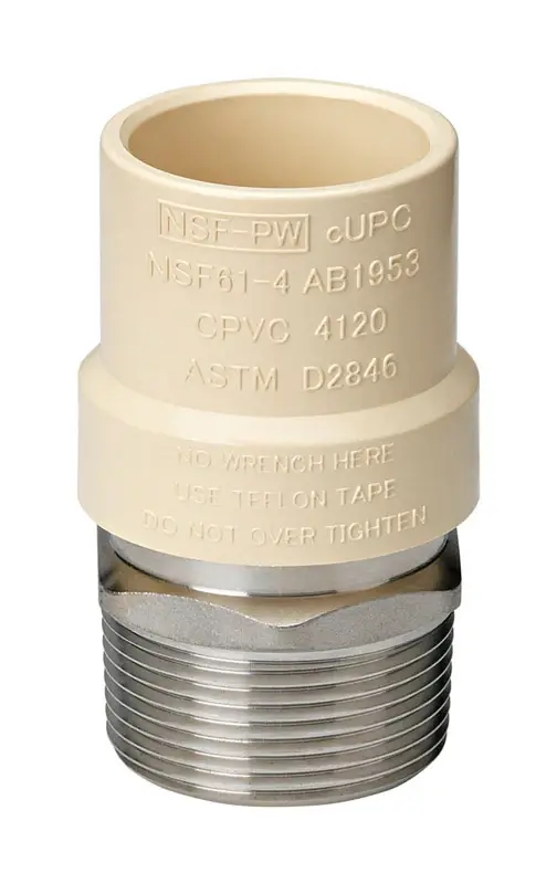 Schedule 40 3/4 In. Slip X 3/4 In. D Mpt Cpvc Transition Adapter 1 Pk
